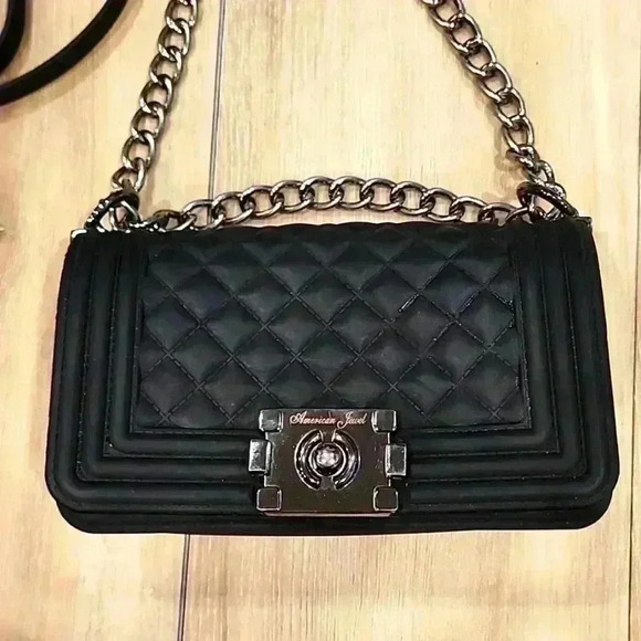 American Jewel Silicone Shoulder Bag Jelly Clutch Handbag 'Danielle Boy Bag' - Picture 3 of 9